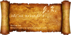 Jáni Kristóf névjegykártya