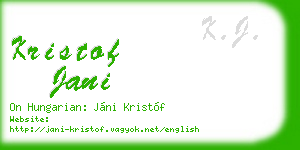 kristof jani business card