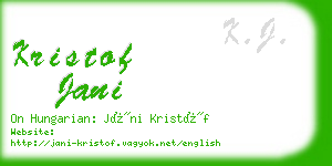 kristof jani business card
